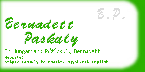 bernadett paskuly business card